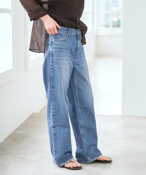 Spick & Span（スピックアンドスパン）の「《26サイズ登場 / 追加》upper hights/アッパーハイツ THE NIECE MID-RISE*（デニムパンツ・レディース・ブルー/ベージュ・24/23/26/25）」の9枚目の写真