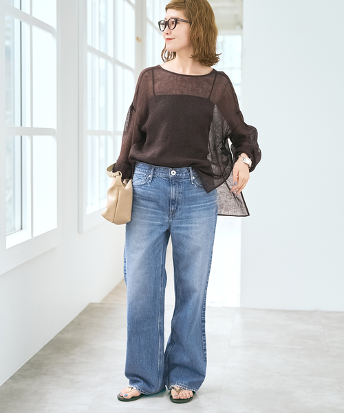 Spick & Span（スピックアンドスパン）の「《26サイズ登場 / 追加》upper hights/アッパーハイツ THE NIECE MID-RISE*（デニムパンツ・レディース・ブルー/ベージュ・24/23/26/25）」の11枚目の写真