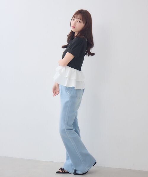 ems excite(エムズエキサイト)の「ペプラム切替カットソー(Tシャツ/カットソー・レディース・ピンク/ブラック/ホワイト系その他・FREE)」の13枚目の写真