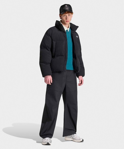 adidas(アディダス)の「adidas/アディダス CORDUROY PUFFER JACKET コーデュロイ パファー ジャケット ダウンジャケット ダウンコート 中綿 ブルゾン シンプル ベーシック メンズ レディース 2026年秋冬 秋服 冬服(ダウンジャケット/コート・メンズ・ブラック・S/M/L/XL/XS)」の2枚目の写真