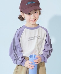 devirock（デビロック）の「綿100％ デビラボ ガールズ 袖プリント BIGシルエット ラグラン 長袖Ｔシャツ（Tシャツ/カットソー）」