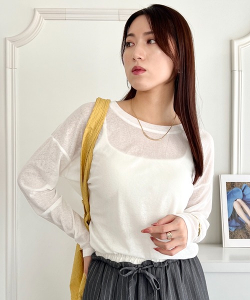wears(ウェアーズ)の「シアーロングスリーブT 透け感ロンT(Tシャツ/カットソー・レディース・イエロー/グレー/ホワイト/ブラック/グリーン/ピンク・FREE)」の19枚目の写真