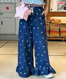 HELLO.SANFRANCISCO | 【HELLO.SANFRANCISCO/ハローサンフランシスコ】裾フリル星柄刺繍デニム(デニムパンツ)