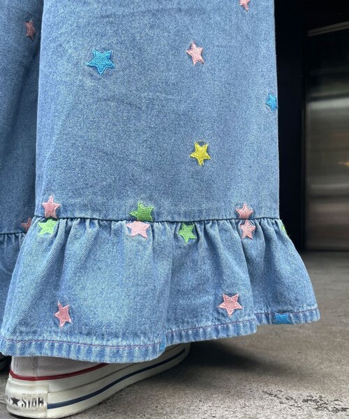 HELLO.SANFRANCISCO(ハローサンフランシスコ)の「【HELLO.SANFRANCISCO/ハローサンフランシスコ】裾フリル星柄刺繍デニム(デニムパンツ・レディース・サックスブルー/ブルー・MEDIUM/SMALL)」の21枚目の写真