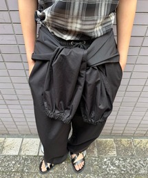 スリーブデザインドローストリングパンツ