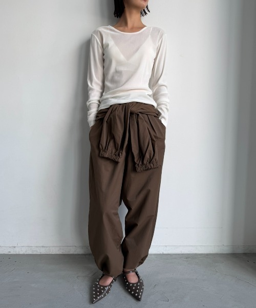 AIC.(エーアイシー)の「スリーブデザインドローストリングパンツ(その他パンツ・レディース・ブラウン/ネイビー/ブラック・FREE)」の15枚目の写真