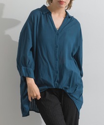 Fizz | 綿麻ミックス バックプリーツスキッパーシャツ(シャツ/ブラウス)