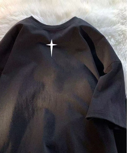 DOUBLE STEAL(ダブルスティール)の「DSクロスロゴ半袖TEE(Tシャツ/カットソー・メンズ・ブラック/ホワイト/アイボリー/レッド/杢グレー・MEDIUM/SMALL/LARGE/X-LARGE)」の3枚目の写真