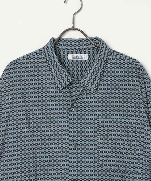 GEORGE'S(ジョージズ)の「コモン柄シャツ(シャツ/ブラウス・メンズ・ベージュ/ネイビー・MEDIUM/LARGE)」の11枚目の写真