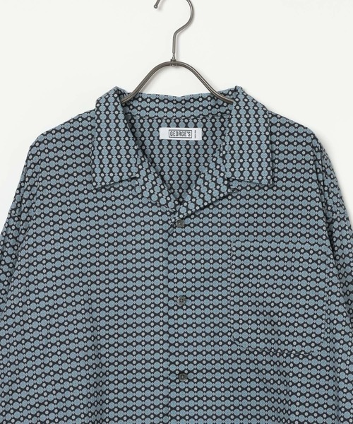 GEORGE'S(ジョージズ)の「コモン柄シャツ(シャツ/ブラウス・メンズ・ベージュ/ネイビー・MEDIUM/LARGE)」の5枚目の写真