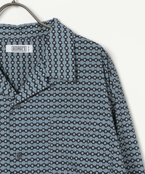 GEORGE'S(ジョージズ)の「コモン柄シャツ(シャツ/ブラウス・メンズ・ベージュ/ネイビー・MEDIUM/LARGE)」の6枚目の写真