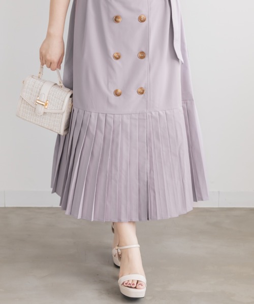 CLETTE(クレット)の「裾プリーツトレンチワンピース(ワンピース・レディース・ラベンダー/ライトベージュ/ネイビー・4L/LL/3L)」の4枚目の写真
