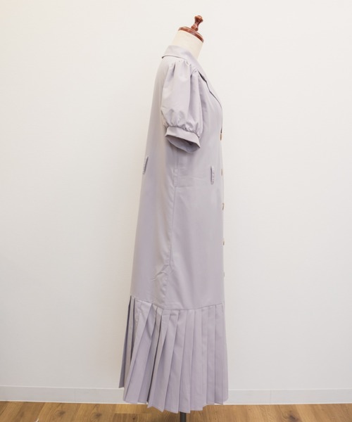 CLETTE(クレット)の「裾プリーツトレンチワンピース(ワンピース・レディース・ラベンダー/ライトベージュ/ネイビー・4L/LL/3L)」の22枚目の写真