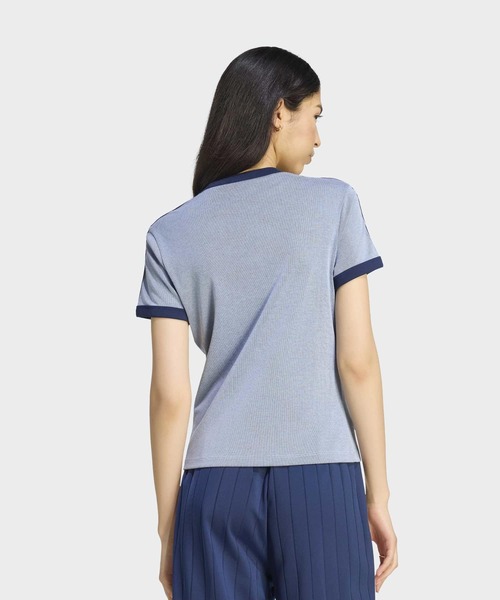 adidas（アディダス）の「ヘザー 3S カリ Tシャツ / アディダスオリジナルス adidas Originals（Tシャツ/カットソー・レディース・ブルー・X-SMALL/MEDIUM/LARGE/X-LARGE/SMALL/XX-LARGE）」の2枚目の写真