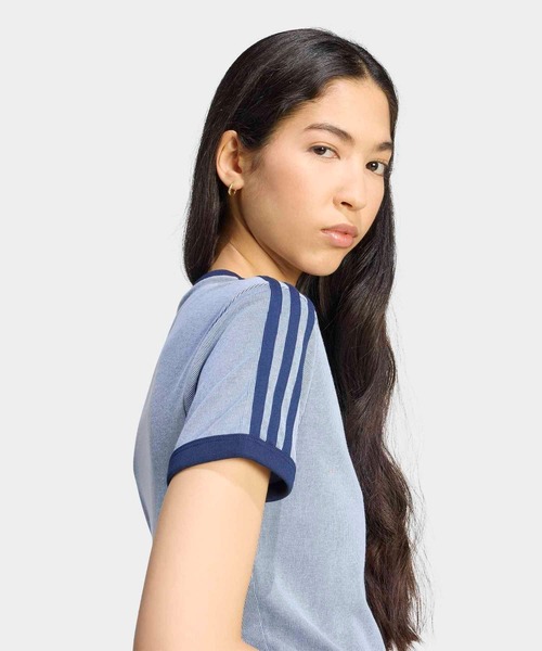 adidas（アディダス）の「ヘザー 3S カリ Tシャツ / アディダスオリジナルス adidas Originals（Tシャツ/カットソー・レディース・ブルー・X-SMALL/MEDIUM/LARGE/X-LARGE/SMALL/XX-LARGE）」の4枚目の写真