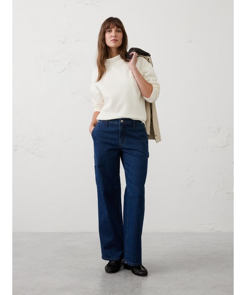 BANANA REPUBLIC FACTORY STORE(バナナリパブリック ファクトリーストア)の「BANANA REPUBLIC FACTORY STORE フリースモックネックスウェットシャツ(スウェット・レディース・ブラック/ホワイト/レッド系その他/グリーン系その他・XS/L/S/M)」の2枚目の写真