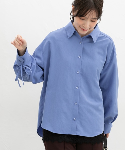 Honeys(ハニーズ)の「袖ドロスト使いシャツ(シャツ/ブラウス・レディース・ブルー/ブルー系その他3/オレンジ系その他2・M/LL/L)」の18枚目の写真