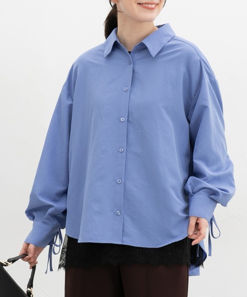 Honeys(ハニーズ)の「袖ドロスト使いシャツ(シャツ/ブラウス・レディース・ブルー/ブルー系その他3/オレンジ系その他2・M/LL/L)」の19枚目の写真