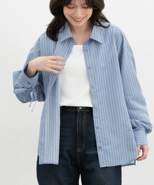 Honeys(ハニーズ)の「袖ドロスト使いシャツ(シャツ/ブラウス・レディース・ブルー/ブルー系その他3/オレンジ系その他2・M/LL/L)」の21枚目の写真