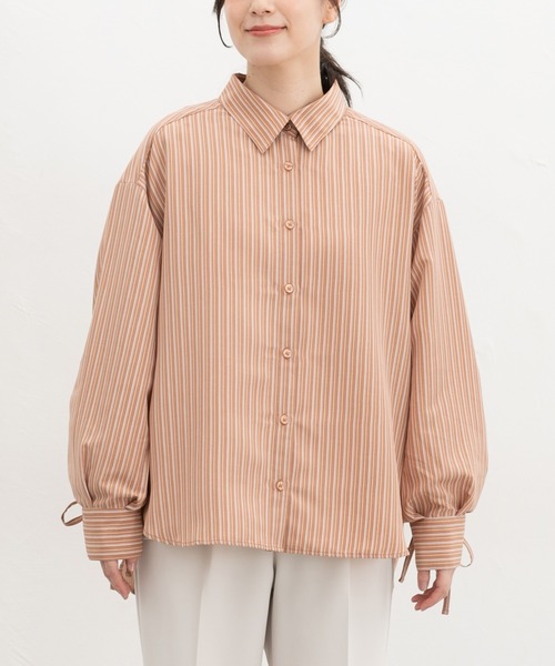 Honeys(ハニーズ)の「袖ドロスト使いシャツ(シャツ/ブラウス・レディース・ブルー/ブルー系その他3/オレンジ系その他2・M/LL/L)」の11枚目の写真
