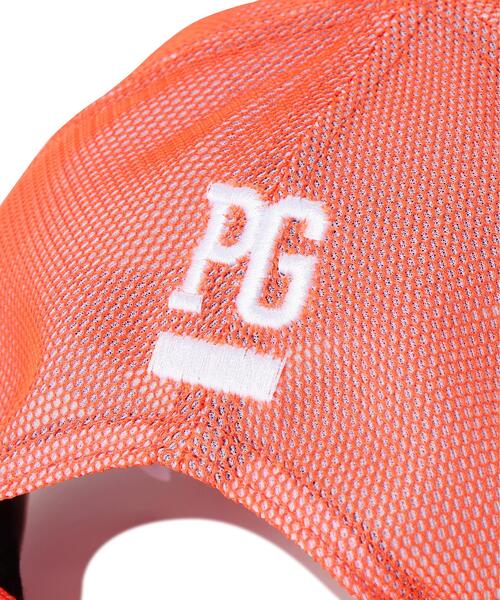 PEARLY GATES（パーリーゲイツ）の「【PEARLY GATES】カレッジロゴメッシュ×リサイクルツイルキャップ (UNISEX)（キャップ・レディース・オレンジ/ベージュ・FREE）」の11枚目の写真