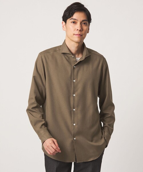 A DAY IN THE LIFE UNITED ARROWS（アデイインザライフユナイテッドアローズ）の「ウールライク ツイル カッタウェイカラーシャツ＜A DAY IN THE LIFE＞（シャツ/ブラウス・メンズ・ネイビー/モカ/ナチュラル・L/S/M/XL）」の2枚目の写真