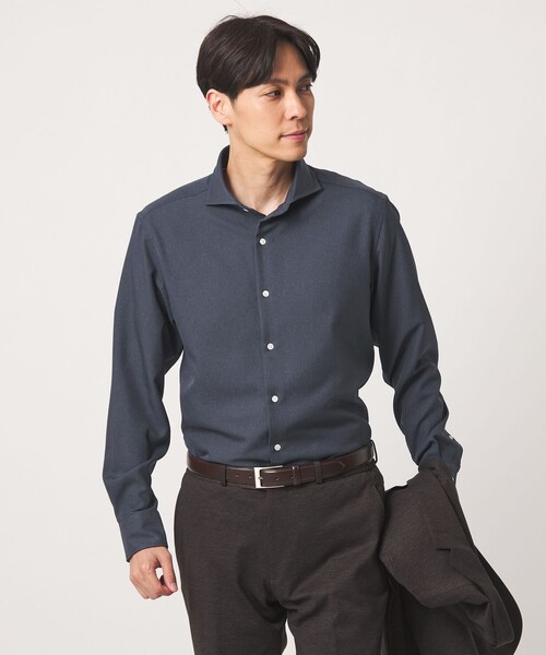 A DAY IN THE LIFE UNITED ARROWS（アデイインザライフユナイテッドアローズ）の「ウールライク ツイル カッタウェイカラーシャツ＜A DAY IN THE LIFE＞（シャツ/ブラウス・メンズ・ネイビー/モカ/ナチュラル・L/S/M/XL）」の4枚目の写真