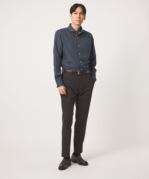 A DAY IN THE LIFE UNITED ARROWS（アデイインザライフユナイテッドアローズ）の「ウールライク ツイル カッタウェイカラーシャツ＜A DAY IN THE LIFE＞（シャツ/ブラウス・メンズ・ネイビー/モカ/ナチュラル・L/S/M/XL）」の5枚目の写真