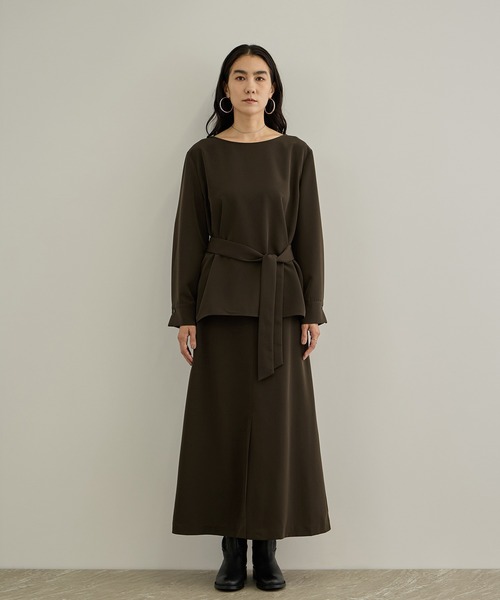 SALON adam et rope'(サロン アダム エ ロペ)の「【WEB限定】マットサテン2WAYプルオーバー / イージーケア・セットアップ対応(シャツ/ブラウス・レディース・ブラウン/ブラック・FREE)」の16枚目の写真