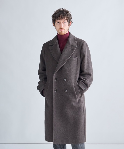 MEN'S BIGI(メンズビギ)の「ウールアンゴラビーバーポロコート(その他アウター・メンズ・カーキ/ブラック・02/03)」の1枚目の写真