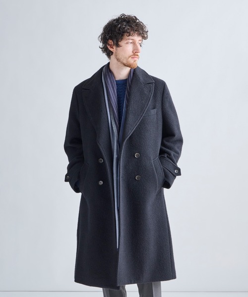 MEN'S BIGI(メンズビギ)の「ウールアンゴラビーバーポロコート(その他アウター・メンズ・カーキ/ブラック・02/03)」の2枚目の写真