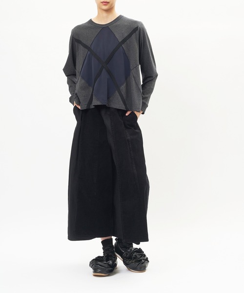 gomme(ゴム)の「レイヤースリットデニムパンツ(デニムパンツ・レディース・ブラック/インディゴブルー・MEDIUM)」の4枚目の写真