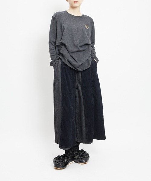 gomme(ゴム)の「レイヤースリットデニムパンツ(デニムパンツ・レディース・ブラック/インディゴブルー・MEDIUM)」の6枚目の写真