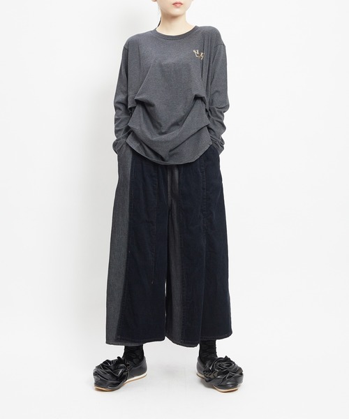 gomme(ゴム)の「レイヤースリットデニムパンツ(デニムパンツ・レディース・ブラック/インディゴブルー・MEDIUM)」の7枚目の写真