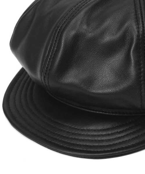 Schott(ショット)の「SCHOTT-LEATHER-CAP(キャップ・メンズ・ブラック/ブラック系3/ブラック系2・FREE)」の4枚目の写真