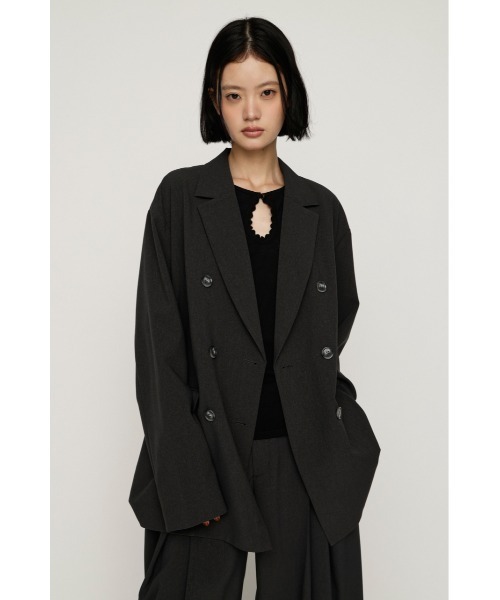 SLY(スライ)の「【セットアップ対応可○】FINE LIGHT JK ファインライトジャケット 秋服(テーラードジャケット・レディース・杢グレー/ブラウン系その他2/ブラック・FREE)」の1枚目の写真