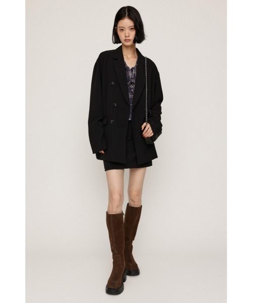 SLY(スライ)の「【セットアップ対応可○】FINE LIGHT JK ファインライトジャケット 秋服(テーラードジャケット・レディース・杢グレー/ブラウン系その他2/ブラック・FREE)」の4枚目の写真