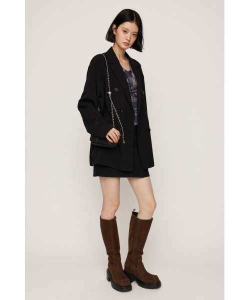 SLY(スライ)の「【セットアップ対応可○】FINE LIGHT JK ファインライトジャケット 秋服(テーラードジャケット・レディース・杢グレー/ブラウン系その他2/ブラック・FREE)」の5枚目の写真