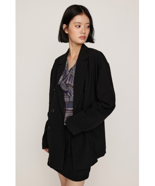 SLY(スライ)の「【セットアップ対応可○】FINE LIGHT JK ファインライトジャケット 秋服(テーラードジャケット・レディース・杢グレー/ブラウン系その他2/ブラック・FREE)」の6枚目の写真