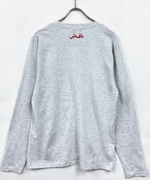 Universal Style Wear（ユニバーサルスタイルウェア）の「プリントちょいBIGロンT（Tシャツ/カットソー・メンズ・ホワイト系1/オートミール/オフホワイト/ブラック/ネイビー/ブラック系1/杢グレー/チャコールグレー・M/L/XL）」の11枚目の写真