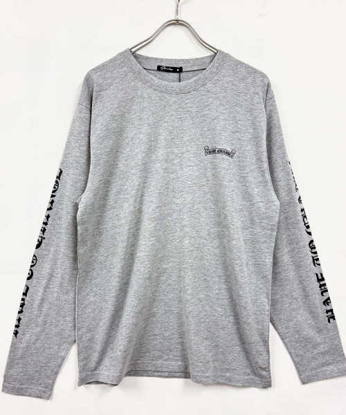 Universal Style Wear（ユニバーサルスタイルウェア）の「プリントちょいBIGロンT（Tシャツ/カットソー・メンズ・ホワイト系1/オートミール/オフホワイト/ブラック/ネイビー/ブラック系1/杢グレー/チャコールグレー・M/L/XL）」の14枚目の写真