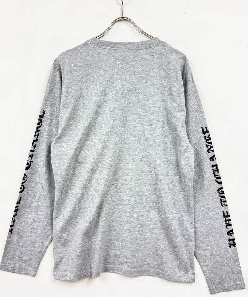 Universal Style Wear（ユニバーサルスタイルウェア）の「プリントちょいBIGロンT（Tシャツ/カットソー・メンズ・ホワイト系1/オートミール/オフホワイト/ブラック/ネイビー/ブラック系1/杢グレー/チャコールグレー・M/L/XL）」の15枚目の写真