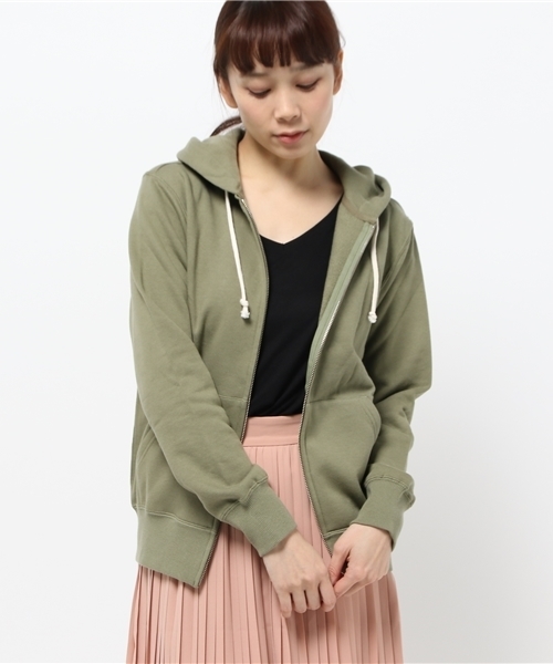 Champion（チャンピオン）の「【Champion】ジップアップパーカー（パーカー・レディース・ブラック/グレー/オリーブ/ネイビー/ホワイト/ベージュ・MEDIUM/LARGE/SMALL）」の6枚目の写真