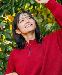 限定展開 Relax Fit リラックスフィット イージーケア ウォッシャブル ヘンリーネックニット