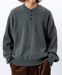 限定展開 Relax Fit リラックスフィット イージーケア ウォッシャブル ヘンリーネックニット