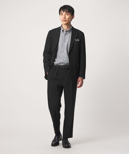 green label relaxing（グリーンレーベルリラクシング）の「A+ リネンライク リラックス イージー 1プリーツ セットアップ パンツ スラックス -ストレッチ-（スラックス・メンズ・ブラック/ブラウン系・S/XL/L/M）」の5枚目の写真