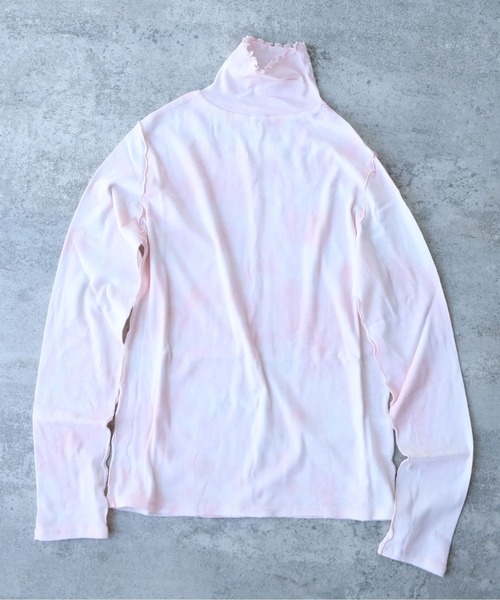 yuni(ユニ )の「60/-強撚ストレッチフライス difused dyeハイネックプルオーバー(Tシャツ/カットソー・レディース・チャコールグレー/ピンク・FREE)」の1枚目の写真