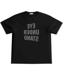 EYEUNDERSTAND（アイアンダスタンド）の「リバースロゴハーフTシャツ(ブラック)（Tシャツ/カットソー）」