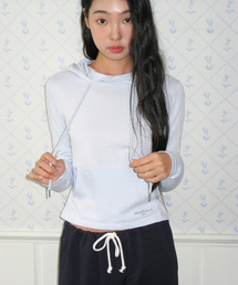 CLASSIC CROP HOODIE LS TEE SKY BLUE