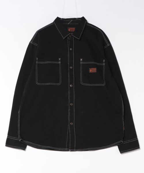 VOLCOM(ボルコム)の「VOLCOM メンズ LEVELSTONE LS 長袖シャツ 【2026年秋冬モデル】(シャツ/ブラウス・メンズ・ブルー系その他/ブラック系その他・SMALL/MEDIUM/LARGE/X-LARGE)」の2枚目の写真